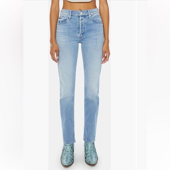 MOTHER The Tomcat Skimp High Waist Straight Leg Jeans in All Over The Map NWT - Picture 1 of 7